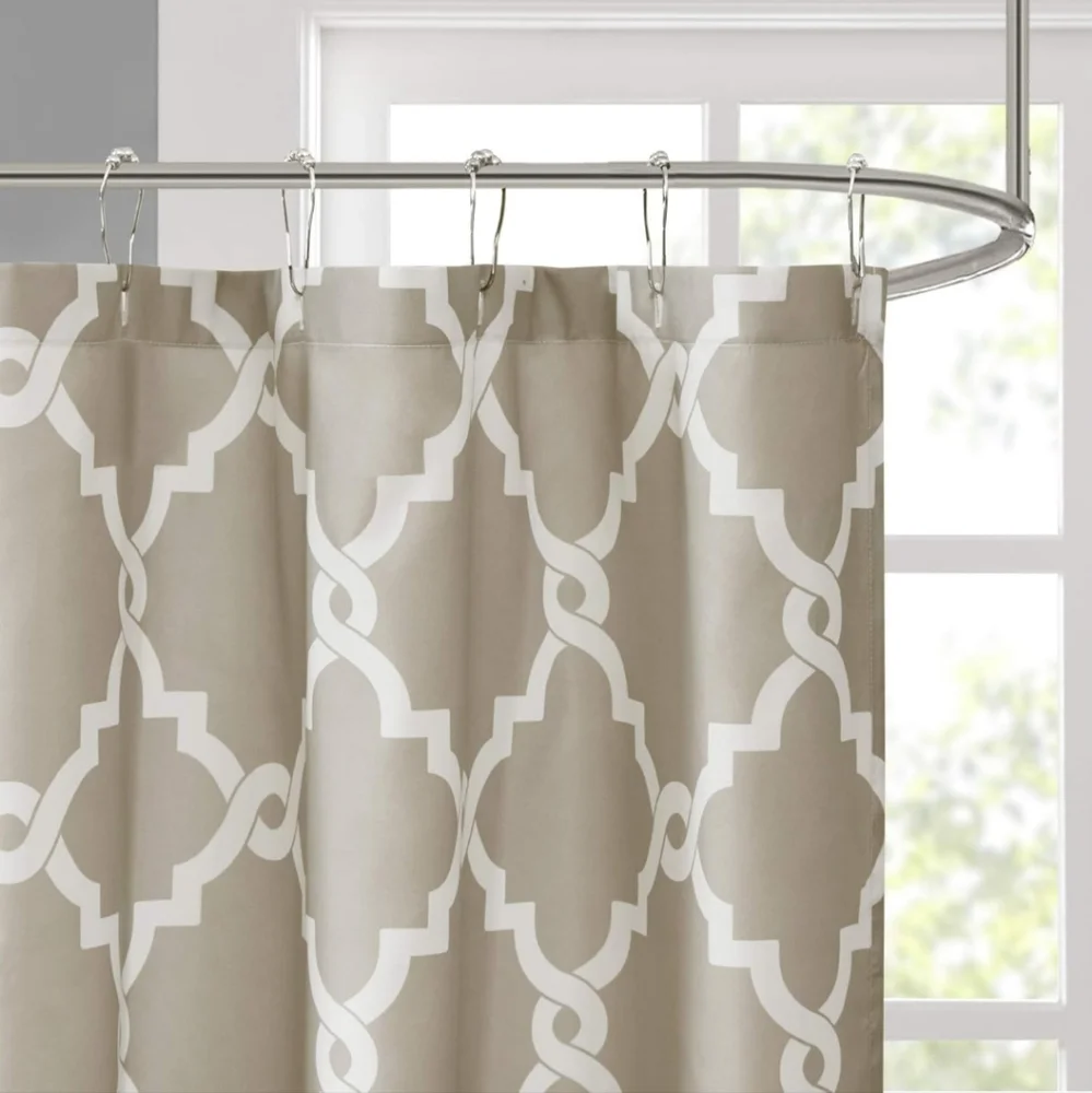 NWT Madison Park Merritt Design Pattern Modern Fabric Shower Curtain